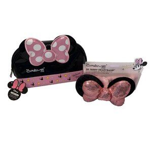 MINNIE MOUSE Make Bag Cosmetic & 3D Teddy Headyband Disney The Creme Shop NWT